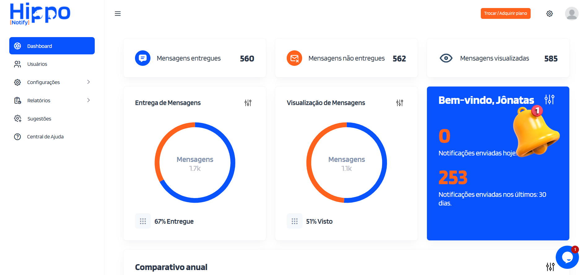 Exemplo menu lateral maximizado
