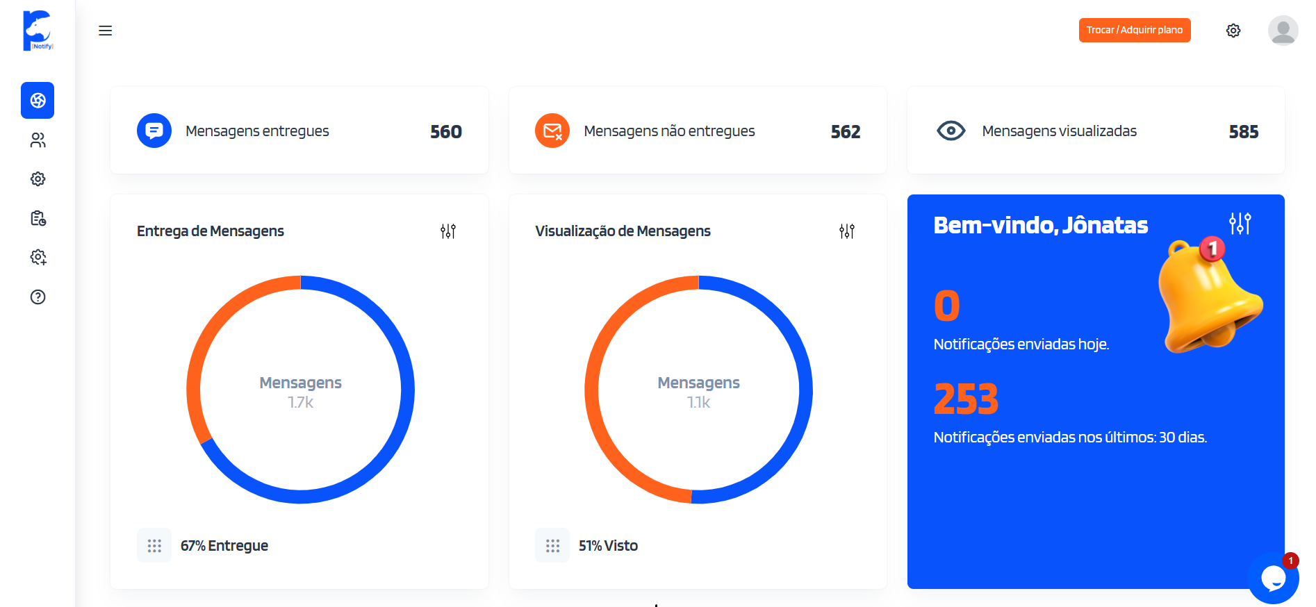 Exemplo menu lateral minimizado