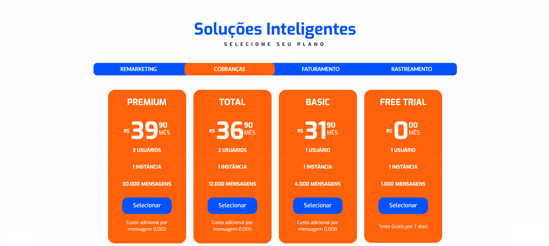 Plano Cobranças